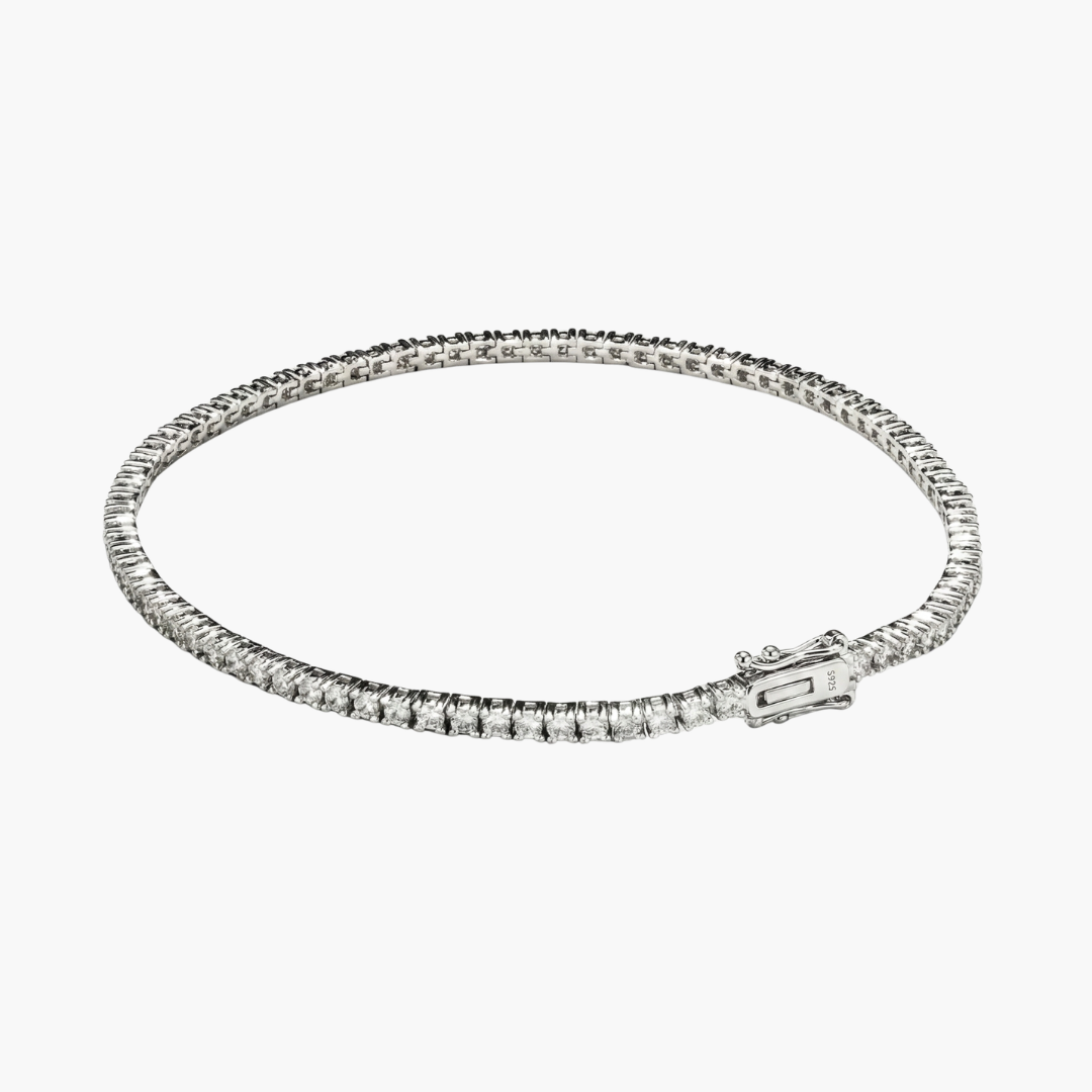 Tennis Bracelet (Silver) | 2mm (Moissanite)