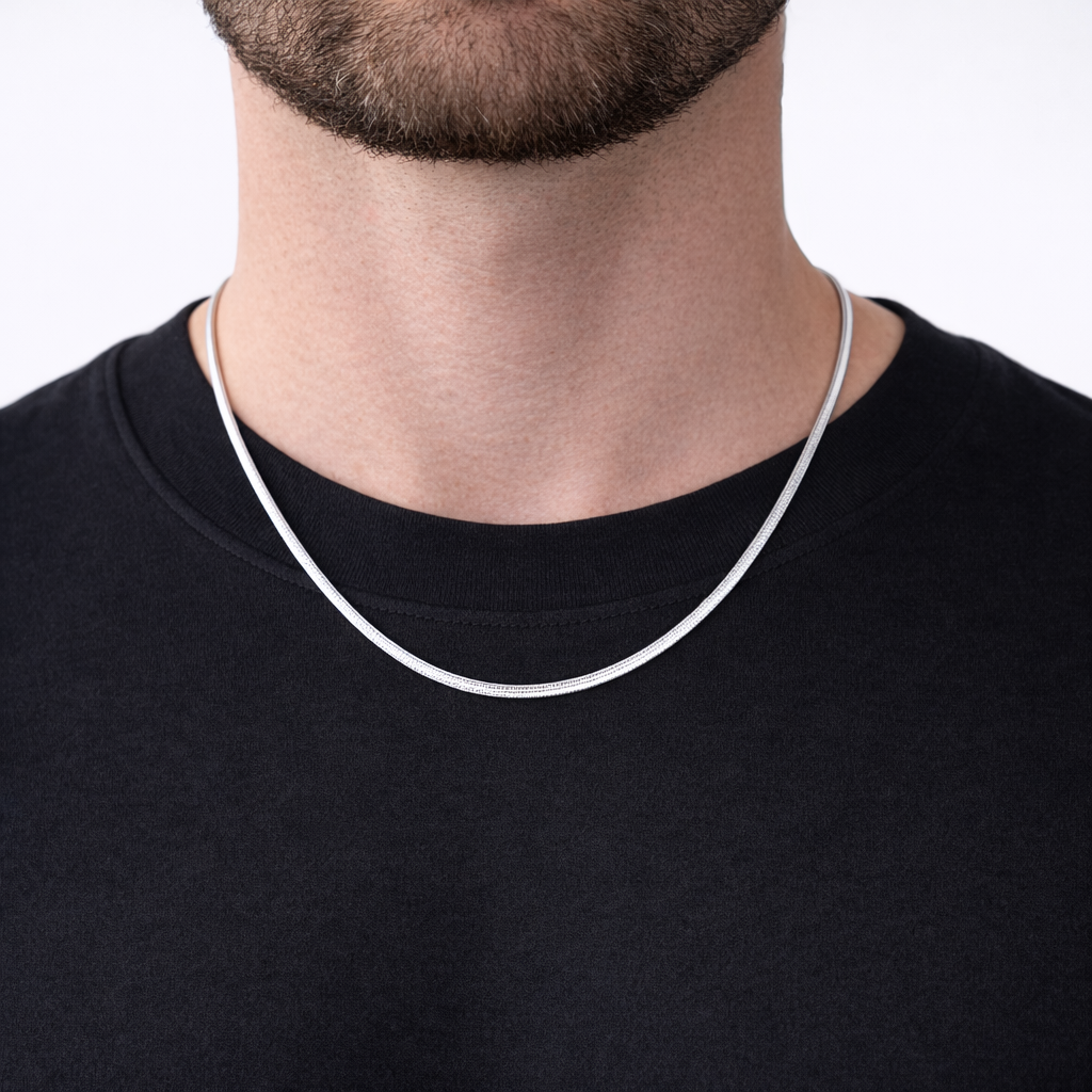 Herringbone Chain (Silver) | 3mm