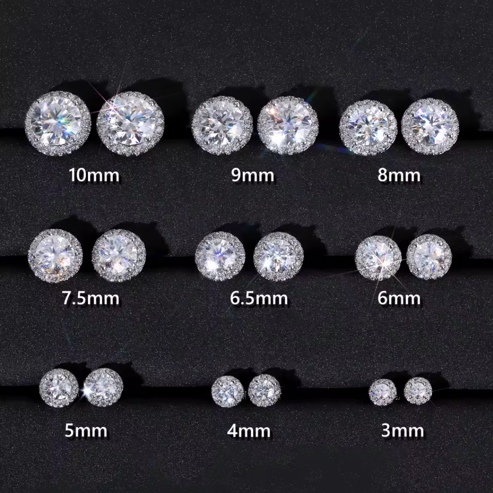 Cushion Cut Earrings (Gold) | (Moissanite)