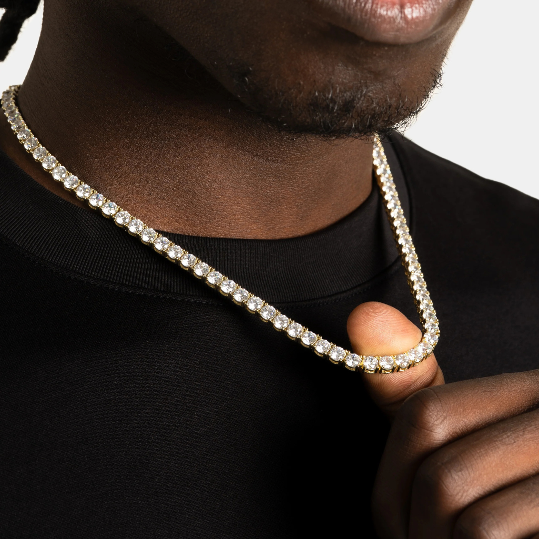 Tennis Chain (Gold) | 5mm (Moissanite)