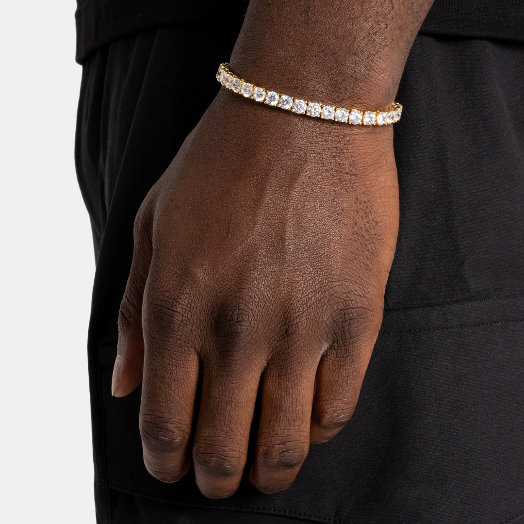 Tennis Bracelet (Gold) | 5mm (Moissanite)