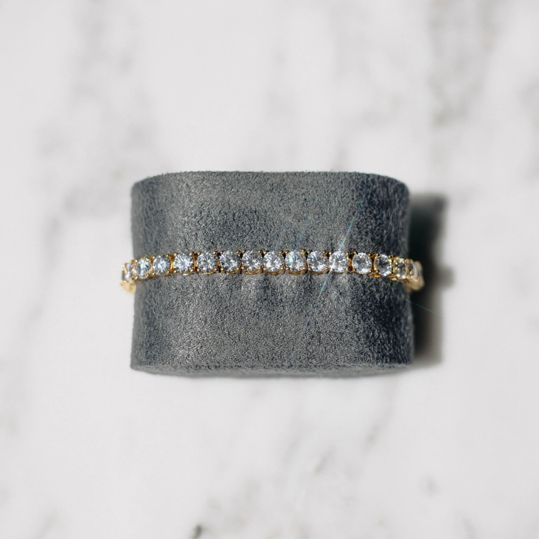 Tennis Bracelet (Gold) | 5mm (Moissanite)