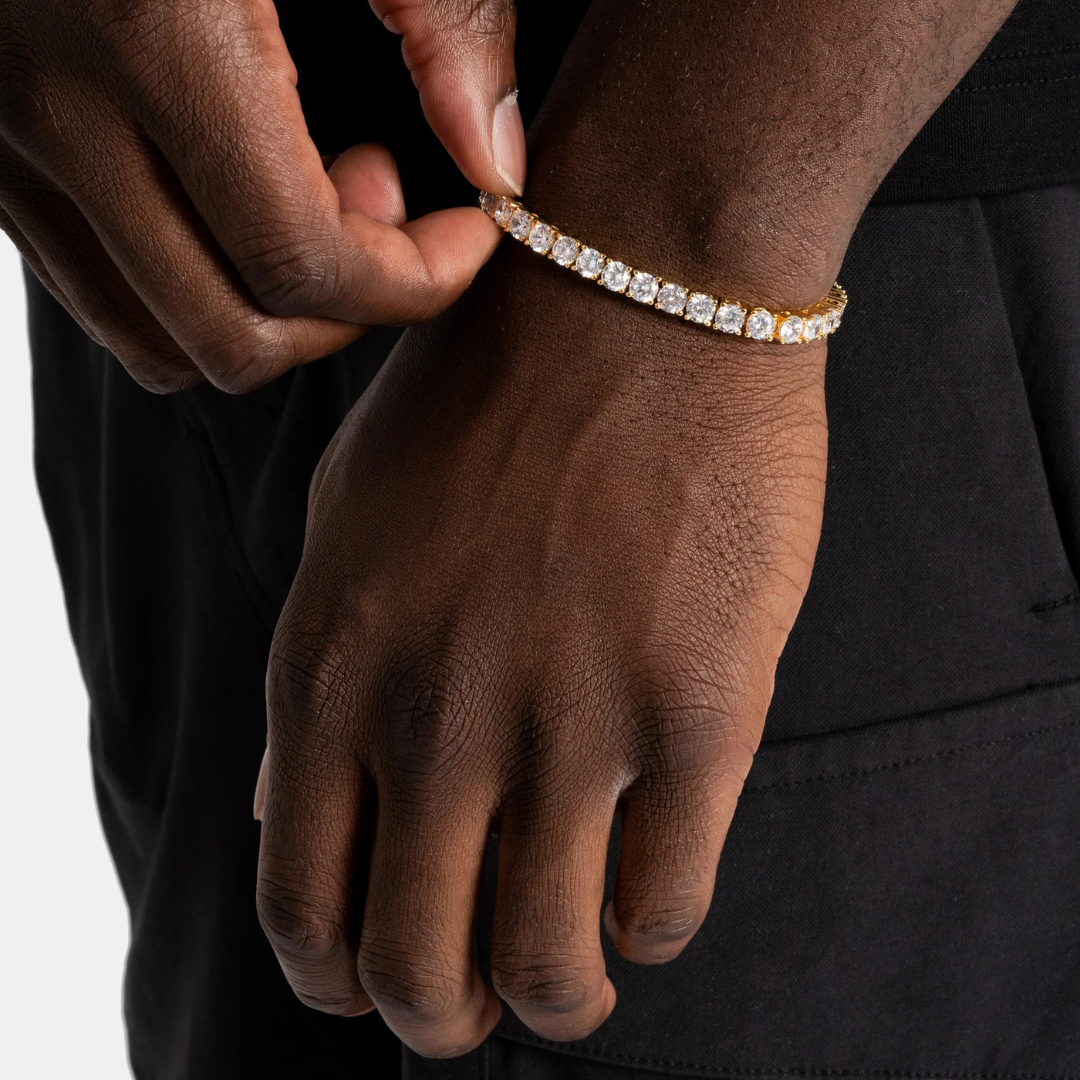 Tennis Bracelet (Gold) | 5mm (Moissanite)