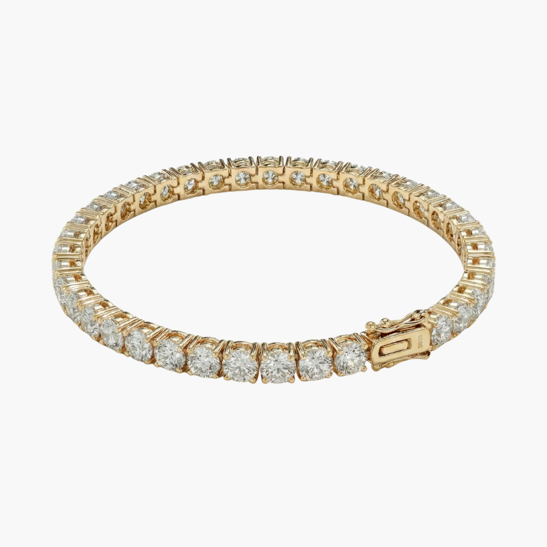 Tennis Bracelet (Gold) | 5mm (Moissanite)