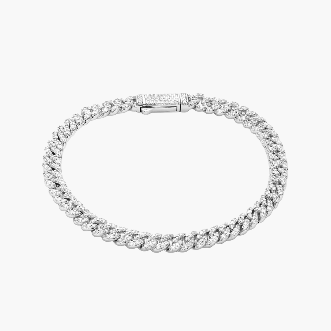 Cuban Bracelet (Silver) | 6mm (Moissanite)
