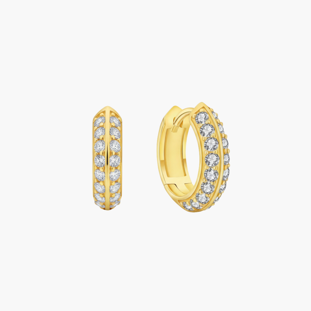 Hoop Earrings (Gold) | (Moissanite)