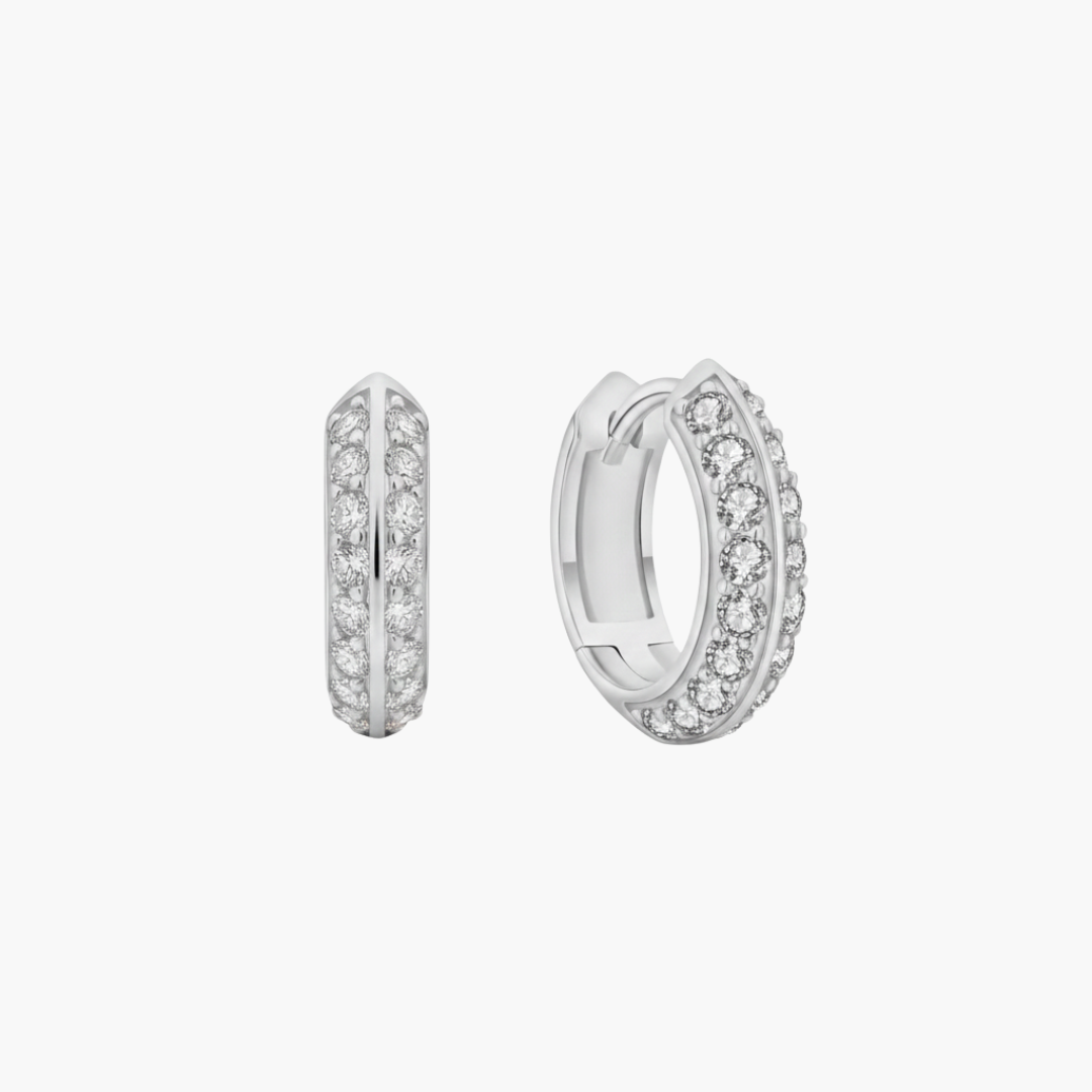 Hoop Earrings (Silver) | (Moissanite)