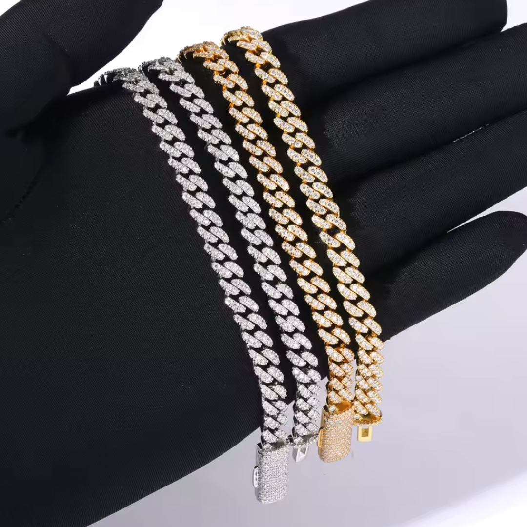 Cuban Bracelet (Gold) | 6mm (Moissanite)