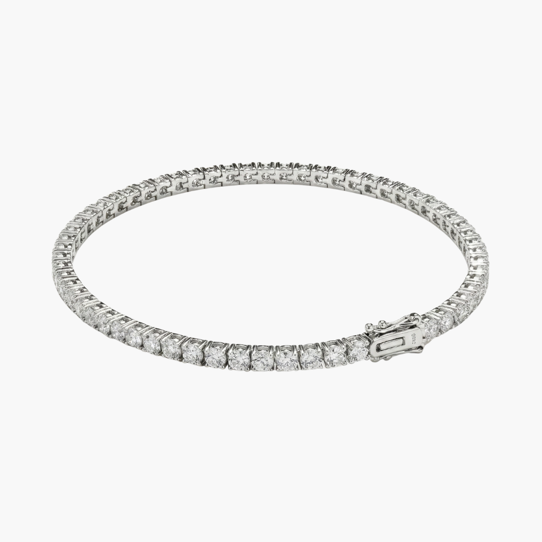 Tennis Bracelet (Silver) | 3mm (Moissanite)