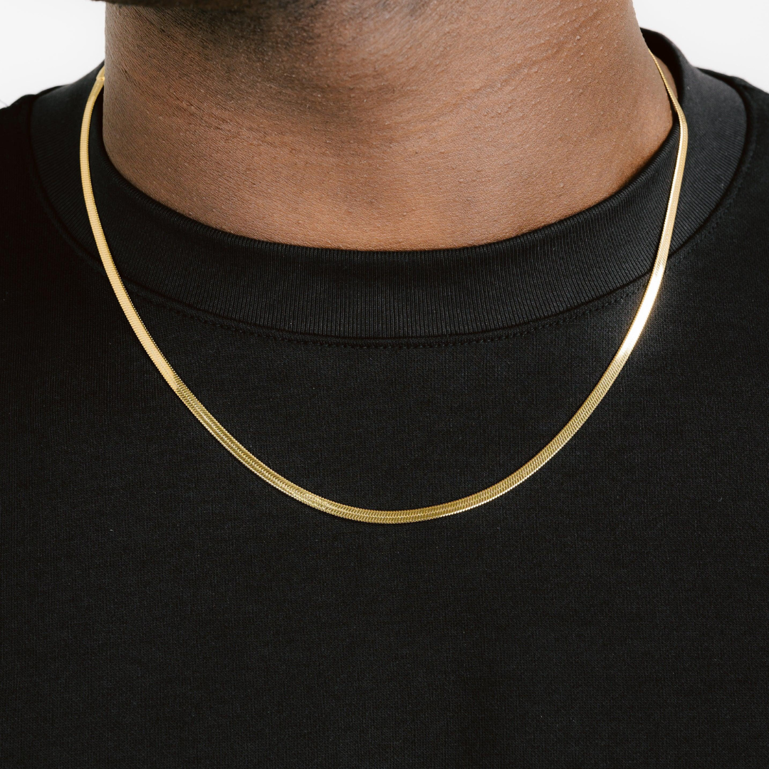 Herringbone Chain (Gold) | 3mm