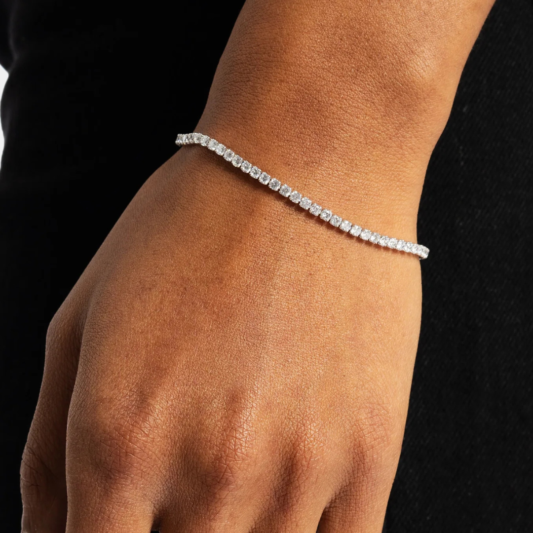 Tennis Bracelet (Silver) | 2mm (Moissanite)