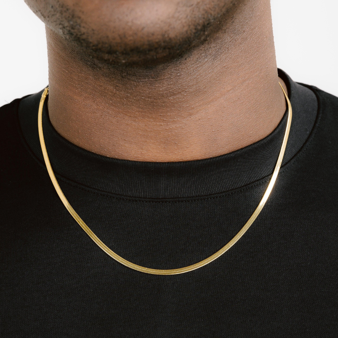 Herringbone Chain (Gold) | 3mm
