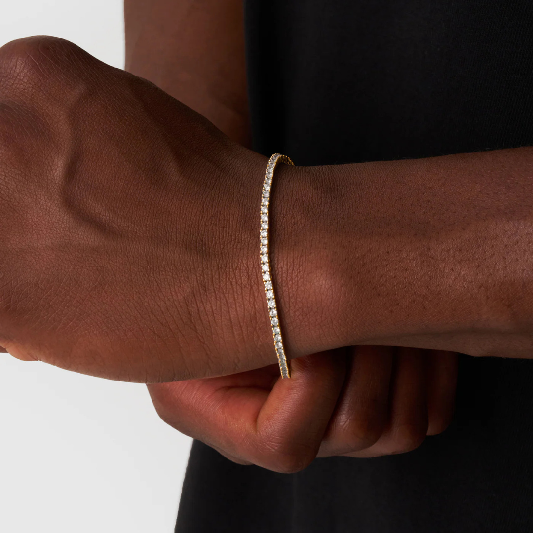 Tennis Bracelet (Gold) | 2mm (Moissanite)