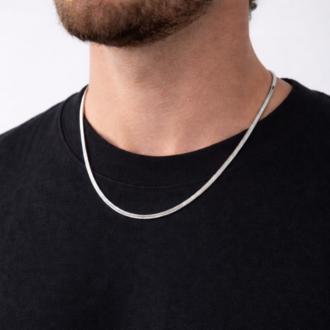 Herringbone Chain (Silver) | 3mm