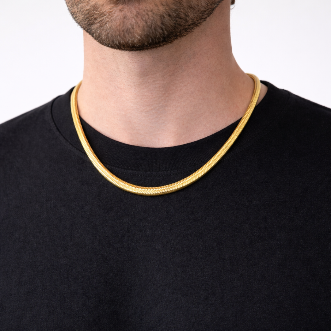 Herringbone Chain (Gold) | 5mm