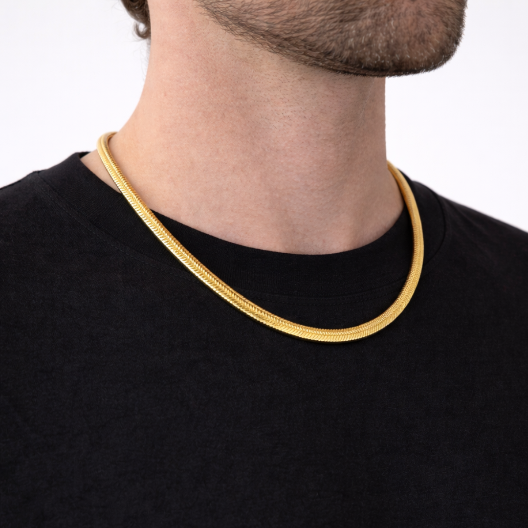 Herringbone Chain (Gold) | 5mm