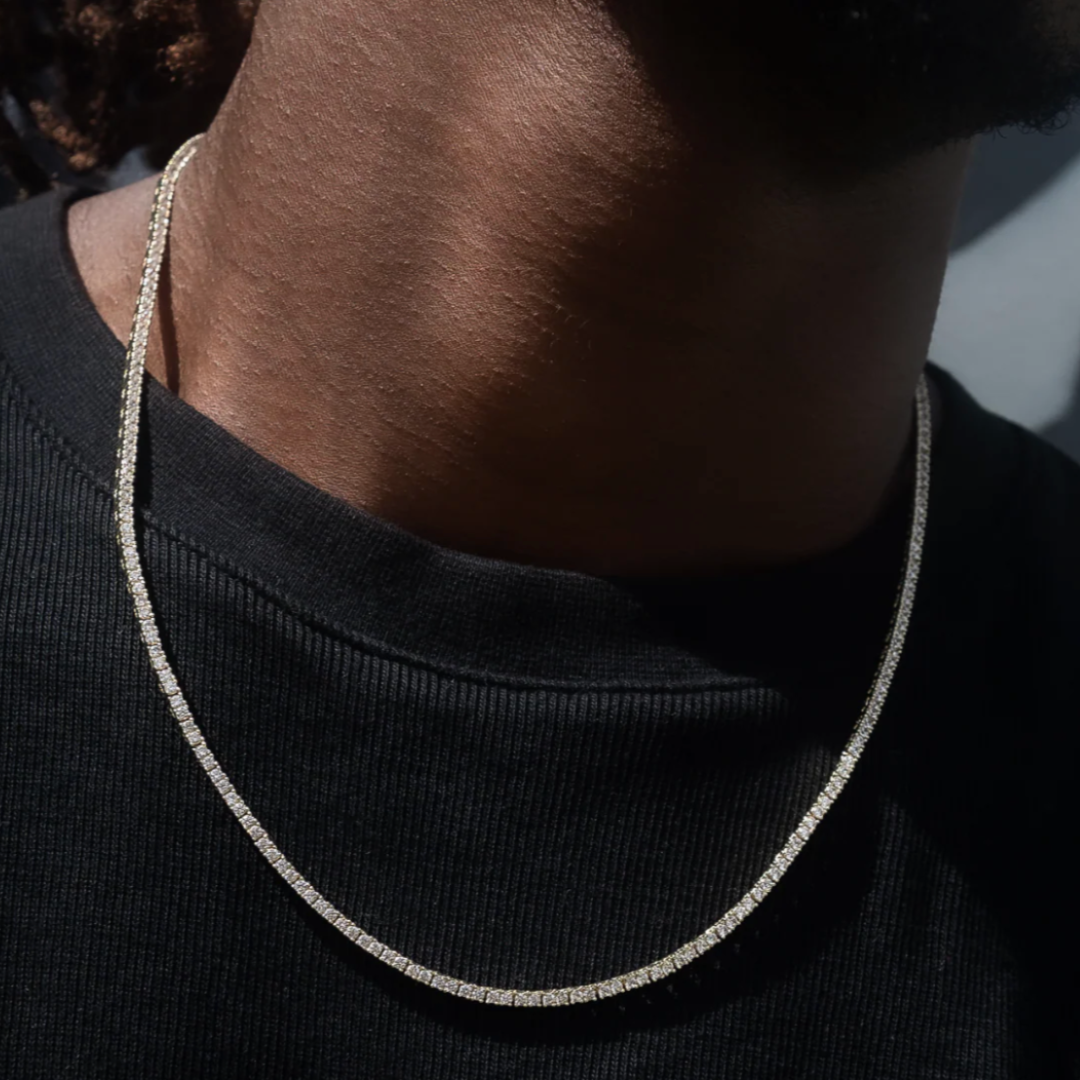 Tennis Chain (Gold) | 2mm (Moissanite)