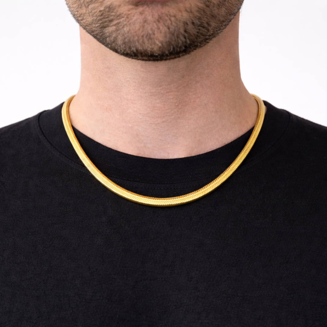 Herringbone Chain (Gold) | 5mm