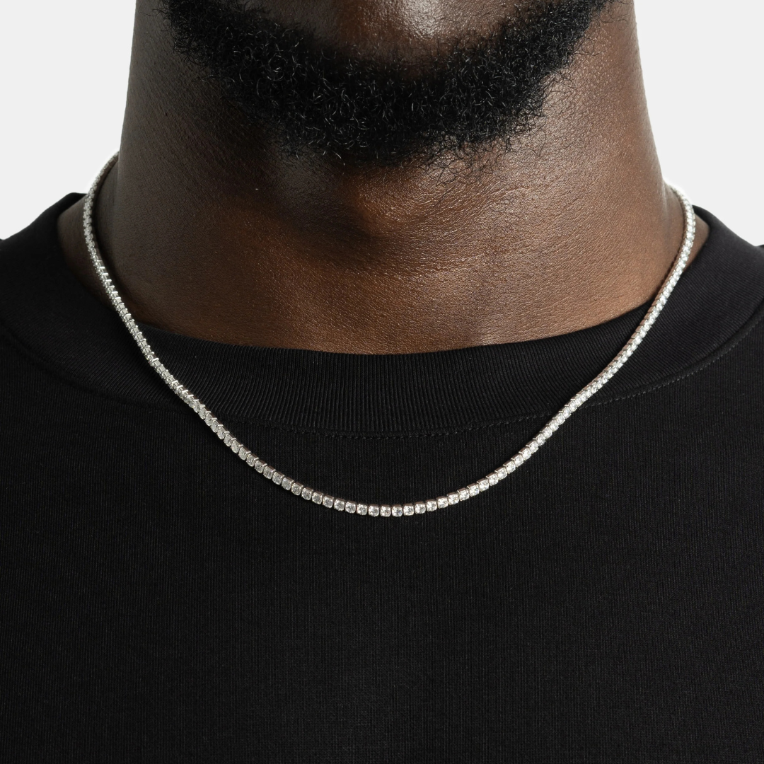 Tennis Chain (Silver) | 2mm (Moissanite)