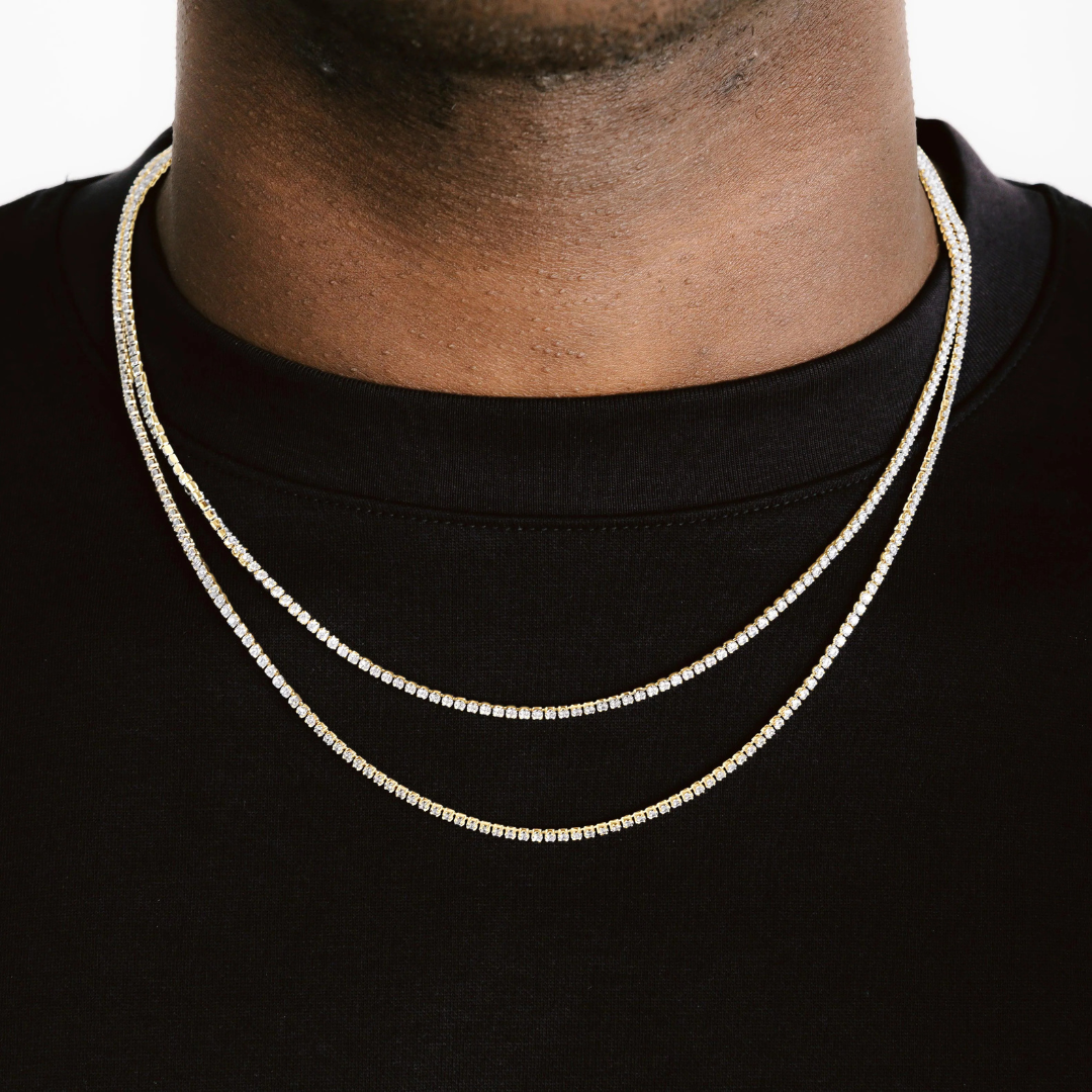 Tennis Chain (Gold) | 2mm (Moissanite)