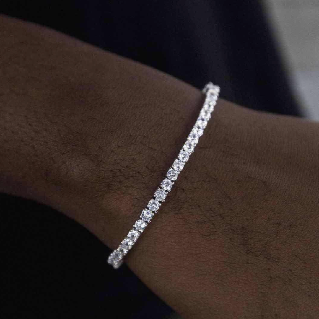 Tennis Bracelet (Silver) | 3mm (Moissanite)