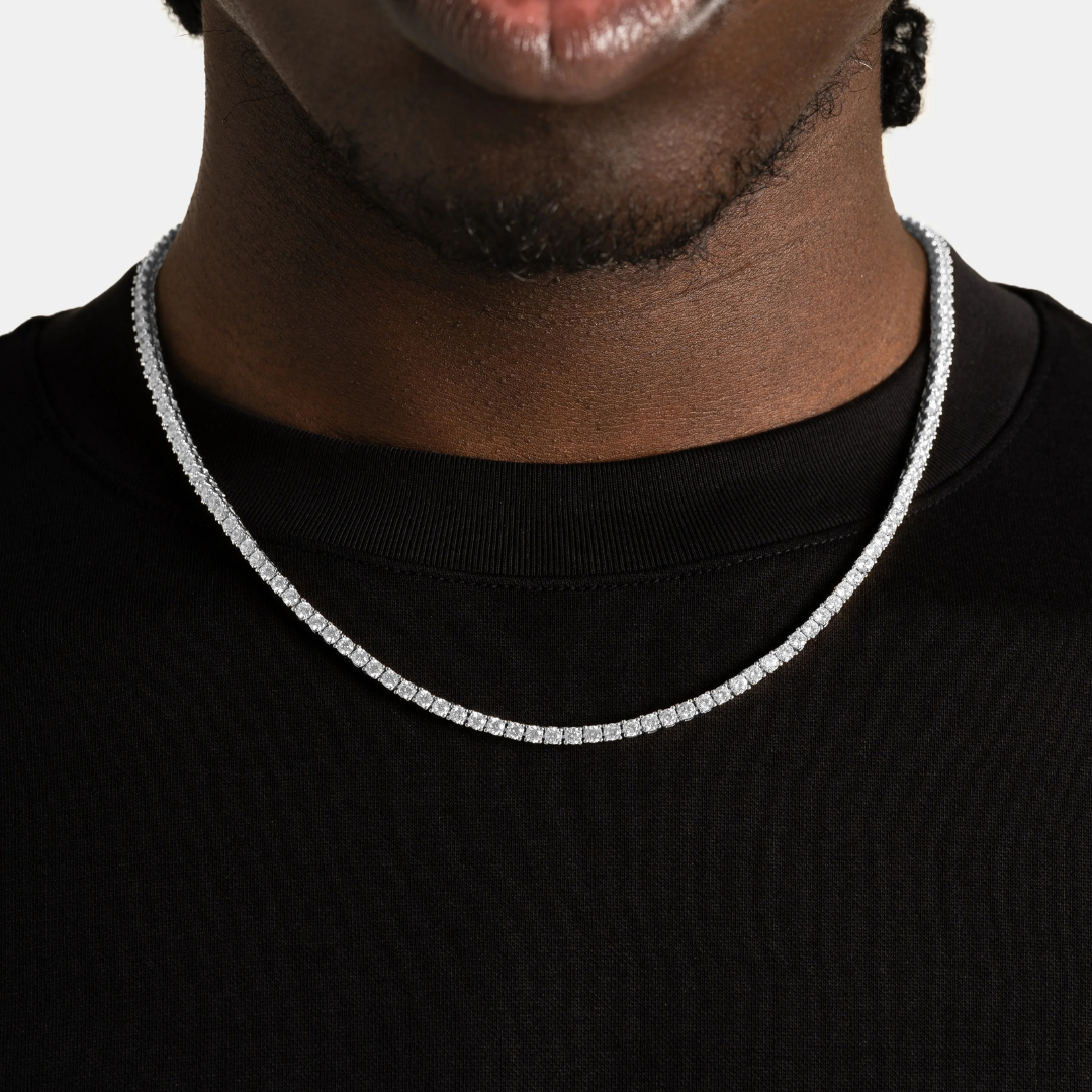 Tennis Chain (Silver) | 3mm (Moissanite)
