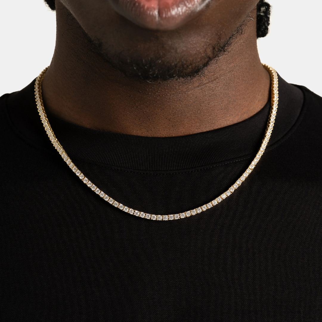 Tennis Chain (Gold) | 3mm (Moissanite)
