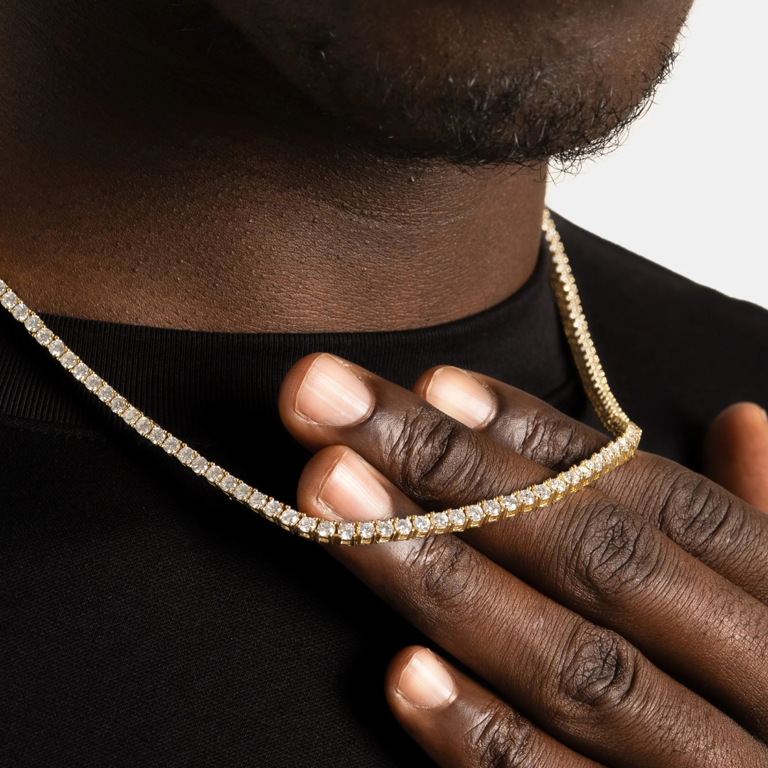 Tennis Chain (Gold) | 3mm (Moissanite)