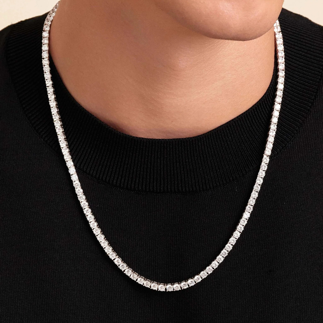 Tennis Chain (Silver) | 4mm (Moissanite)