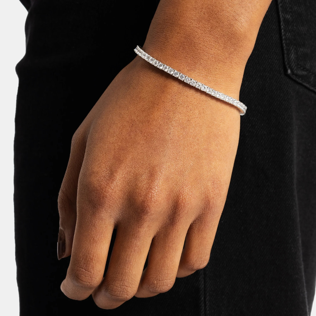 Tennis Bracelet (Silver) | 3mm (Moissanite)