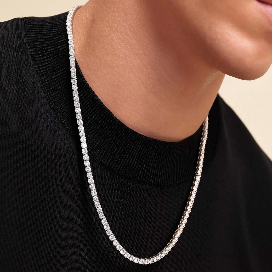 Tennis Chain (Silver) | 4mm (Moissanite)