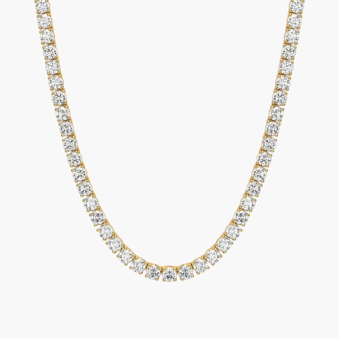 Tennis Chain (Gold) | 4mm (Moissanite)