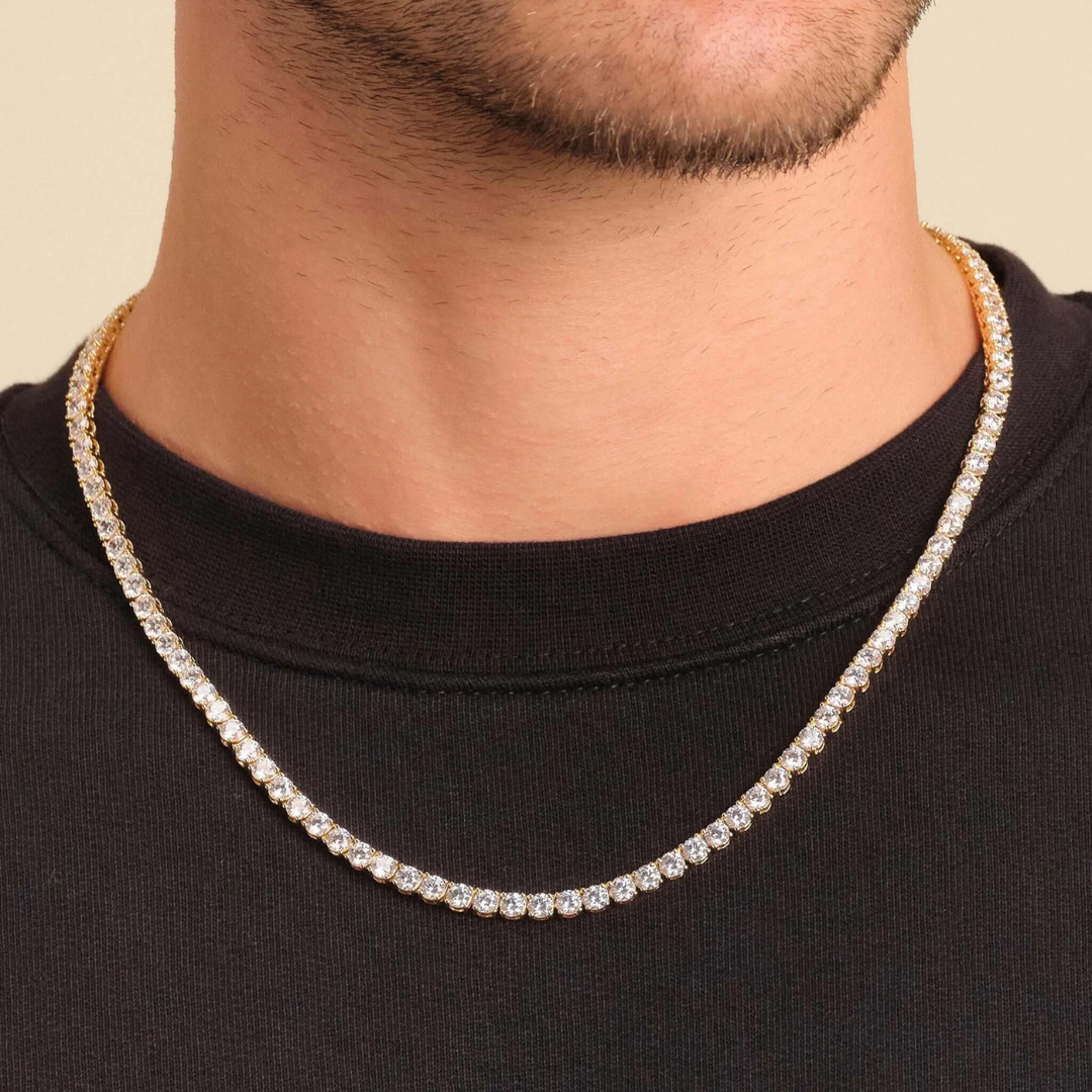 Tennis Chain (Gold) | 4mm (Moissanite)