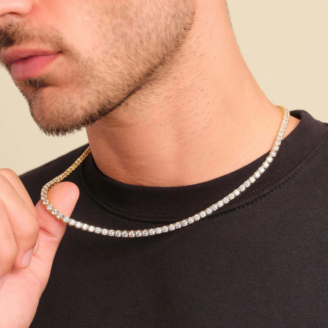 Tennis Chain (Gold) | 4mm (Moissanite)