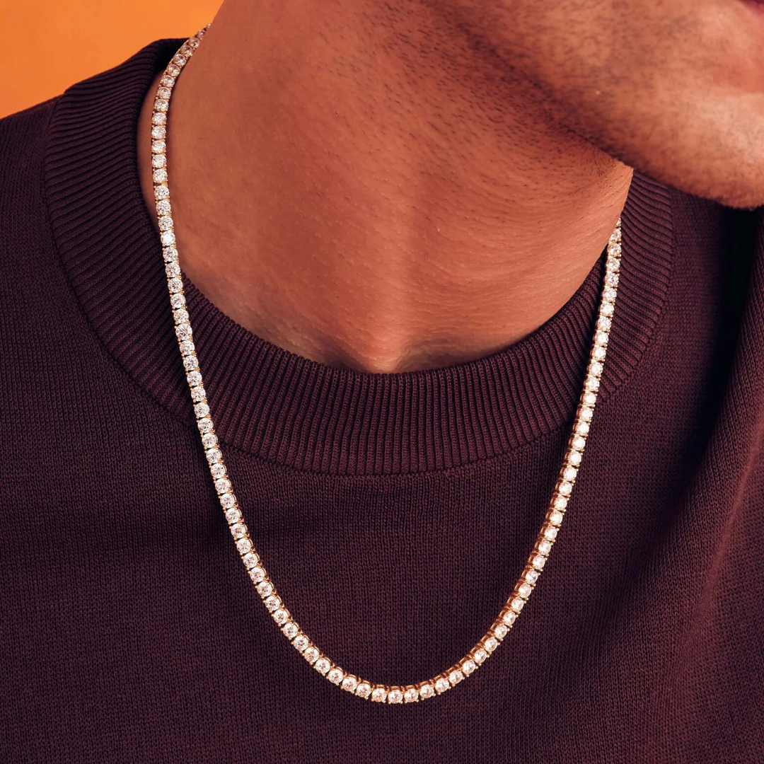 Tennis Chain (Gold) | 4mm (Moissanite)