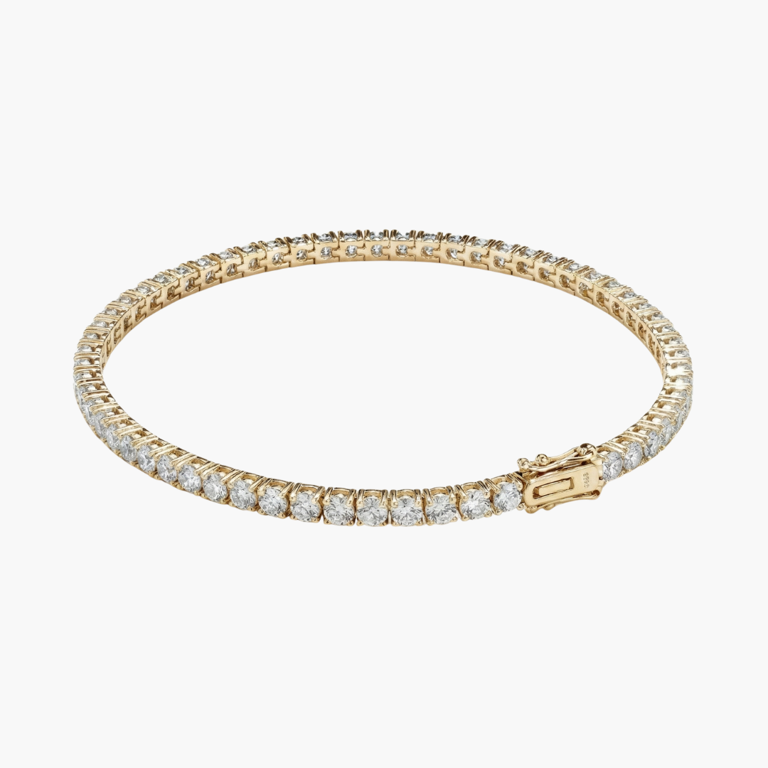 Tennis Bracelet (Gold) | 3mm (Moissanite)