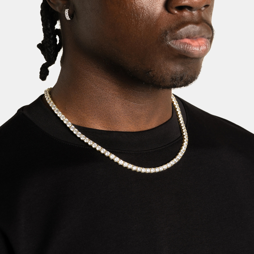Tennis Chain (Gold) | 5mm (Moissanite)