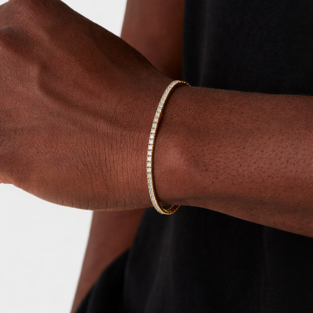 Tennis Bracelet (Gold) | 2mm (Moissanite)